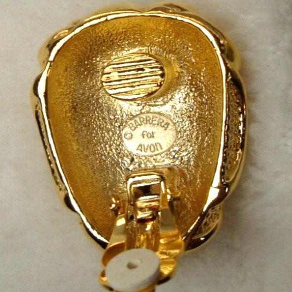Jose Barrera for AVON Vintage Gold Tone Clip Earrings - Picture 3 of 13
